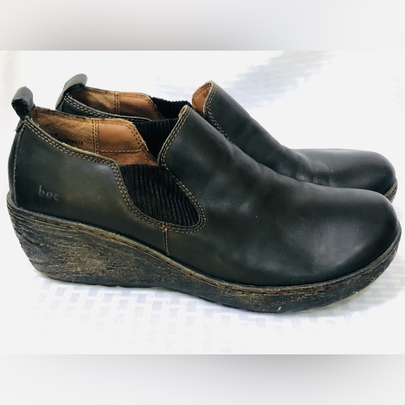 BOC Born Concept Black Leather Stefana Clog Appropriate 3” Heel - Picture 8 of 9